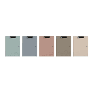 Oxford Forest Carpeta Sujetapapeles con Tapa - Formato A4+ - Pinza Metalica - Polyfoam - Plastico Reciclado - Bolsillo Interior - Apertura 360º - Colo