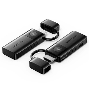 Vention Transmisor y Receptor HDMI Inalambrico - Resolucion Full HD - Alcance hasta 50m - 2 Cables USB a USB-C de 0.5m Incluidos - Color Negro