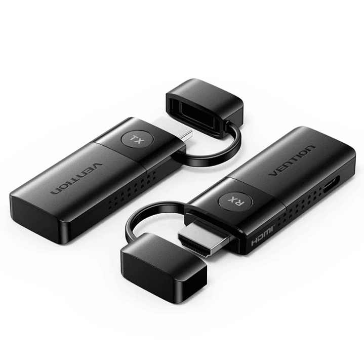 Vention Transmisor y Receptor HDMI Inalambrico - Resolucion Full HD - Alcance hasta 50m - 2 Cables USB a USB-C de 0.5m Incluidos - Color Negro 1