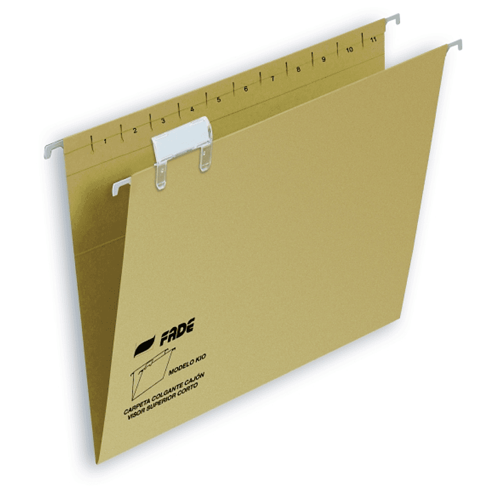 Fade Kio Carpeta Colgante - Formato Folio - Lomo en V - Visor con Efecto Lupa - Varilla Metalica - Certificado Ecologico Blue Angel - Color Marron 1