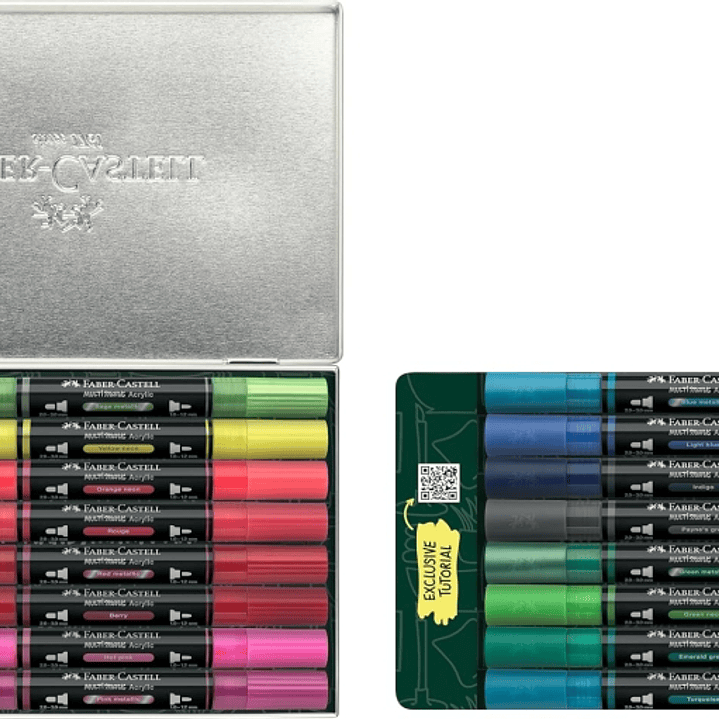 Faber-Castell Multimark Acrylic Style It: Kicks Pack con 16 Rotuladores Acrilicos Doble Punta - Puntas Redondas de 1mm y 3mm - Tinta Acrilica a Base d 1