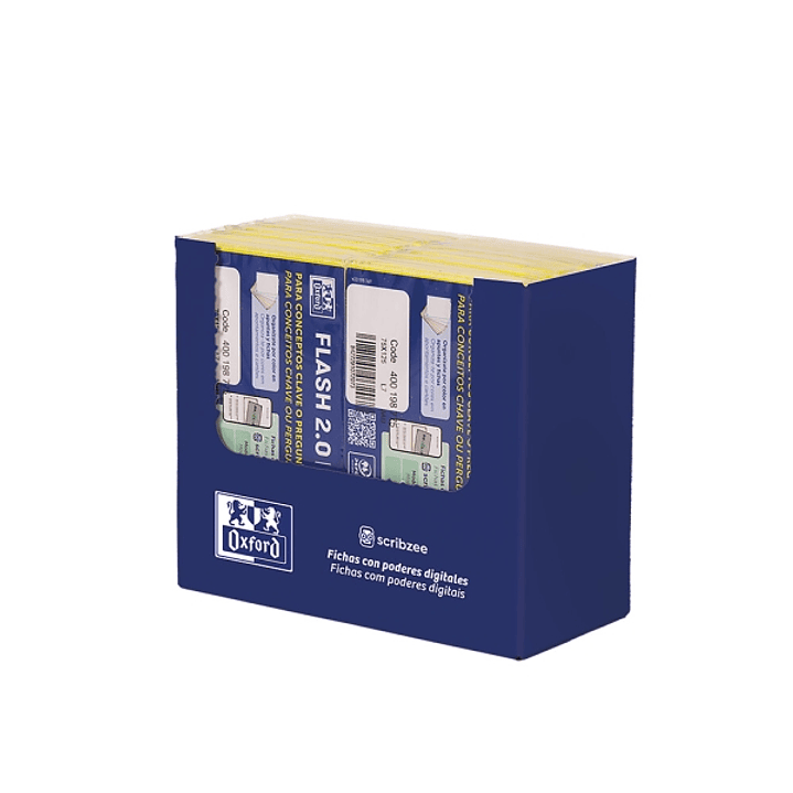 Oxford Expositor con 14 Packs de 30 FlashCards 2.0 - Formato A7 - Rayado Horizontal 1 Linea - Cartulina de 250g - Digitalizacion de Textos con App - C 1