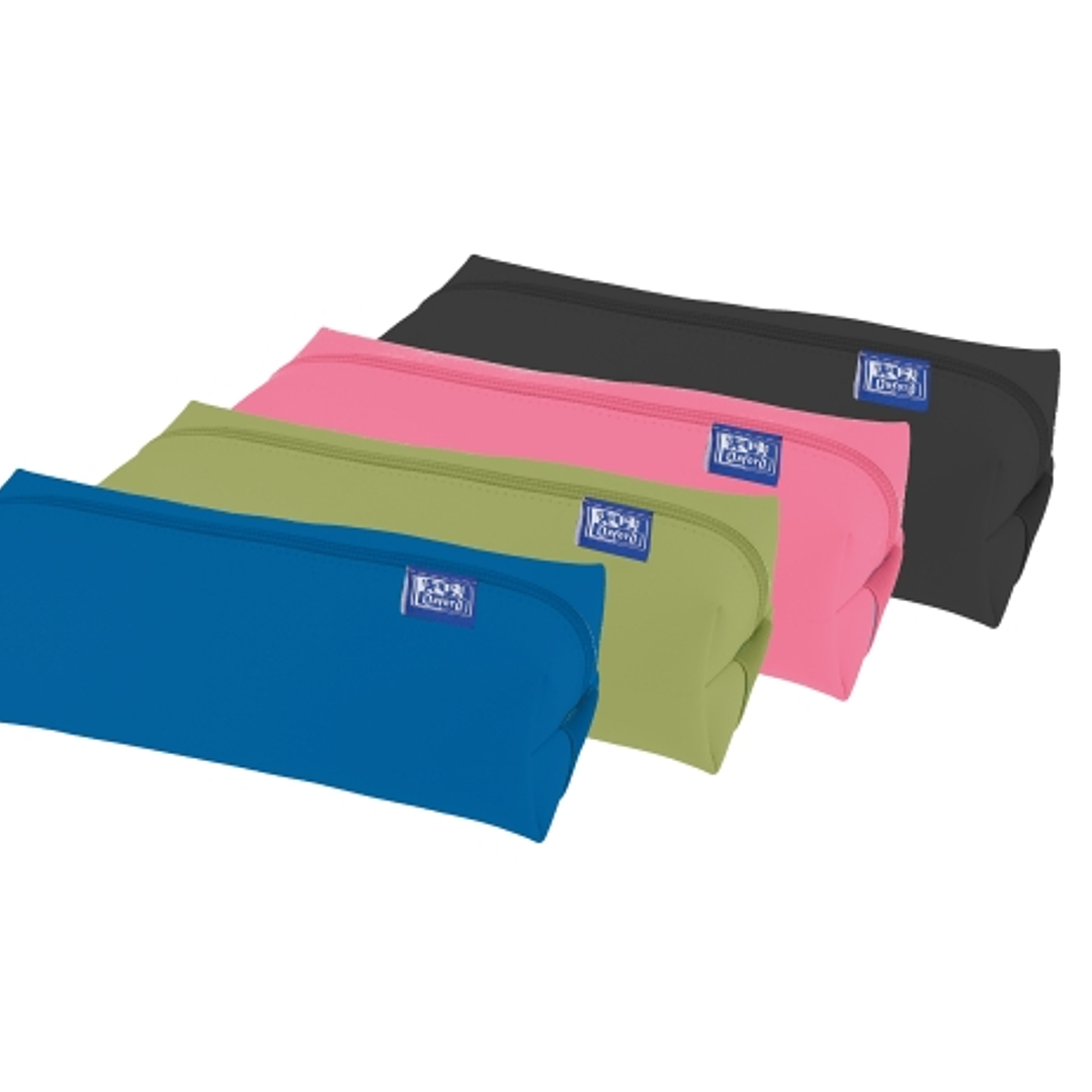 Oxford Kangoo Live and Go Estuche Cuadrado Grande - Goma Elastica para Cuadernos - 22x7x8cm - Colores Surtidos 1