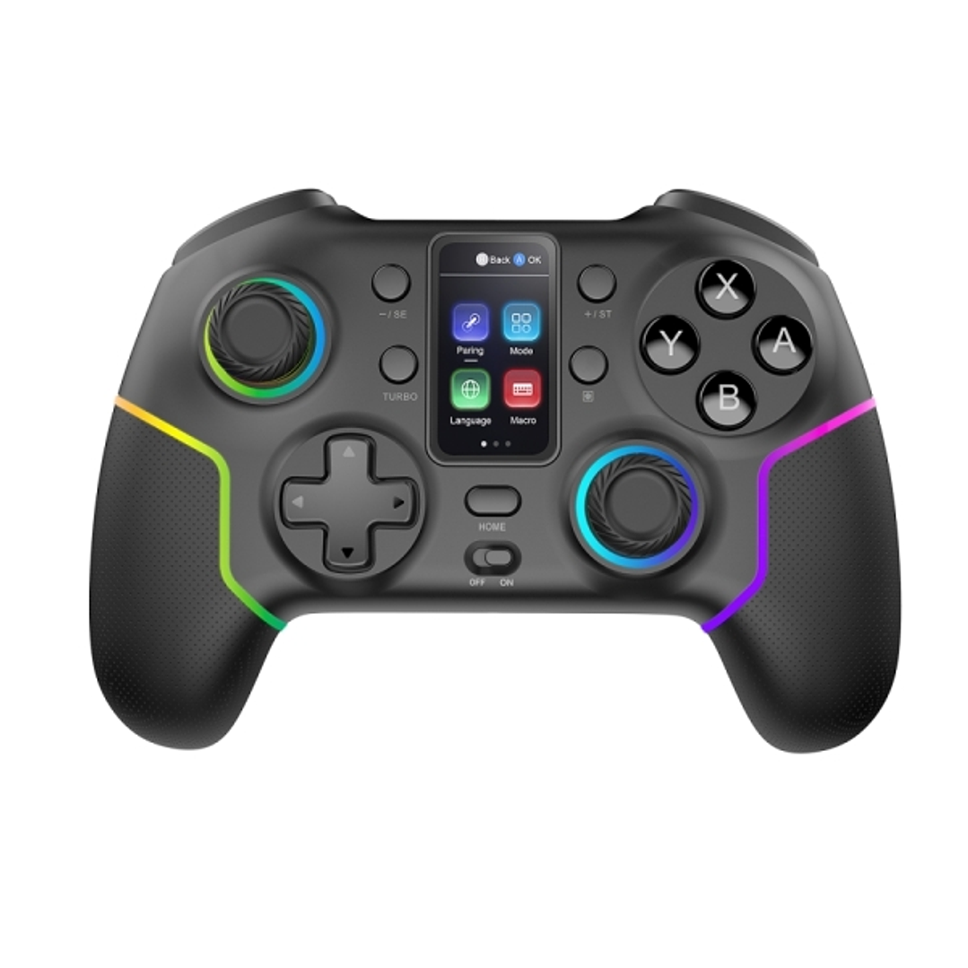 Mars Gaming MGP-V3 Controlador Inalambrico - Bluetooth - Autonomia hasta 9h - Jack 3.5mm - Luz RGB - 1000mAh - Cable USB-C de 1m - Pantalla LCD - Goma 1