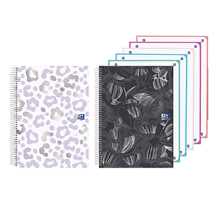 Oxford Cuaderno de Espiral - Formato A4+ - 120 Hojas - Cuadricula 5x5mm - Tapa Extradura - Digitalizacion de Textos con App - Colores Surtidos