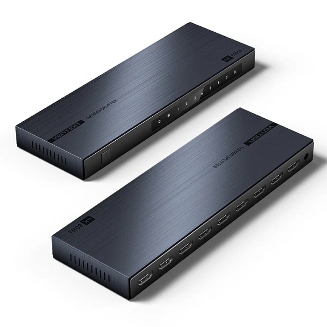 Vention Duplicador HDMI - Resolucion 4K - 1 Entrada - 8 Salidas - Aluminio - Color Negro 1