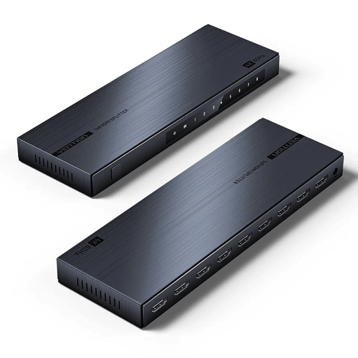 Vention Duplicador HDMI - Resolucion 4K - 1 Entrada - 8 Salidas - Aluminio - Color Negro 1