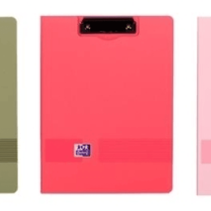 Oxford Live and Go Carpeta Sujetapapeles con Tapa - Pinza Metalica - Bolsillo Interior - Apertura 360º - Colores Surtidos 1