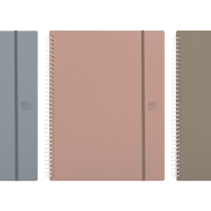 Oxford Forest Carpeta con Espiral de 40 Fundas - Cierre con Goma - Polyfoam - Plastico Reciclado - Colores Neutros Surtidos 1