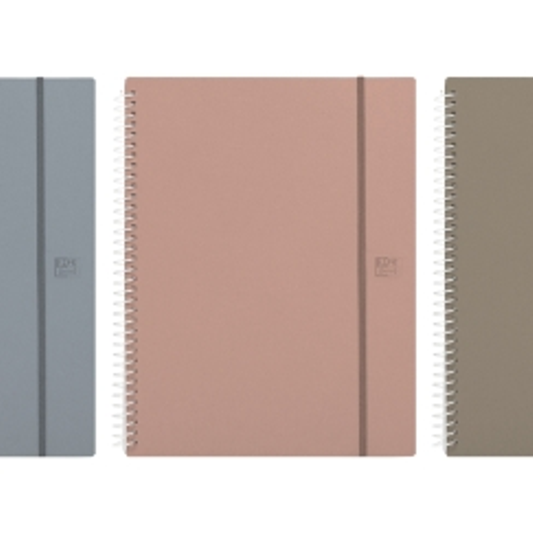 Oxford Forest Carpeta con Espiral de 60 Fundas - Cierre con Goma - Polyfoam - Plastico Reciclado - Colores Neutros Surtidos 1