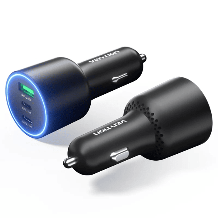 Vention Cargador de Coche para Smartphone - 165W - 2xUSB-C - USB-A - Power Delivery 3.0 - Qualcomm 3.0 - Color Negro 1