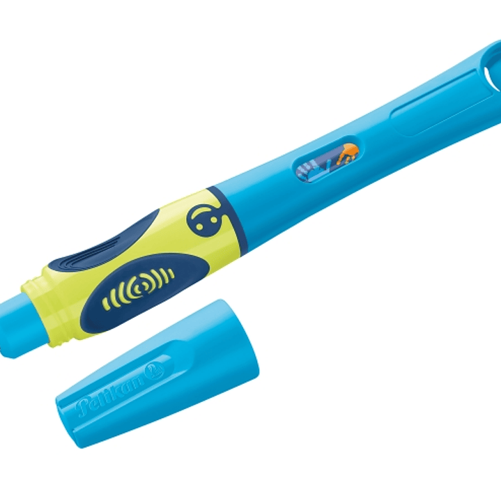 Pelikan Griffix Pluma Estilografica para Zurdos - Plumin de Acero Inoxidable - 3 Puntos de Agarre con Indicador - Ergonomico - Tapa Protectora - Color 1