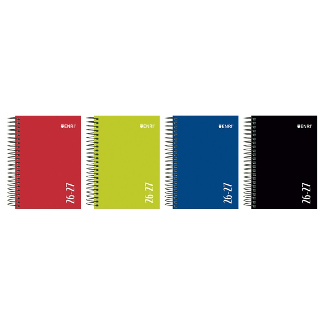 Enri Agenda Escolar con Espiral - Castellano - Tapa Extradura - Formato Cuartilla - Dia Pagina - Acabado Brillante - Colores Surtidos 1