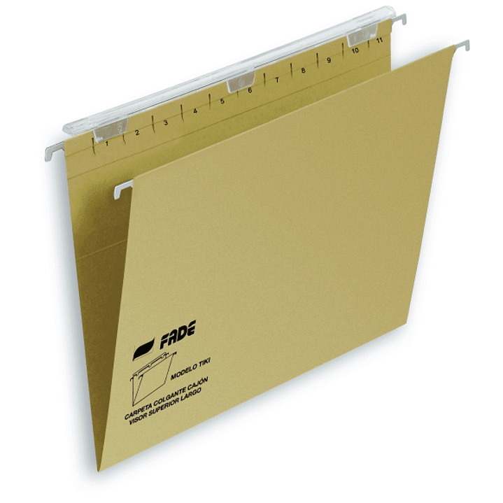 Fade Tiki Carpeta Colgante - Formato Folio Prolongado - Lomo en V - Visor con Efecto Lupa - Varilla Metalica - Cartulina de 220g - Certificado Ecologi 1