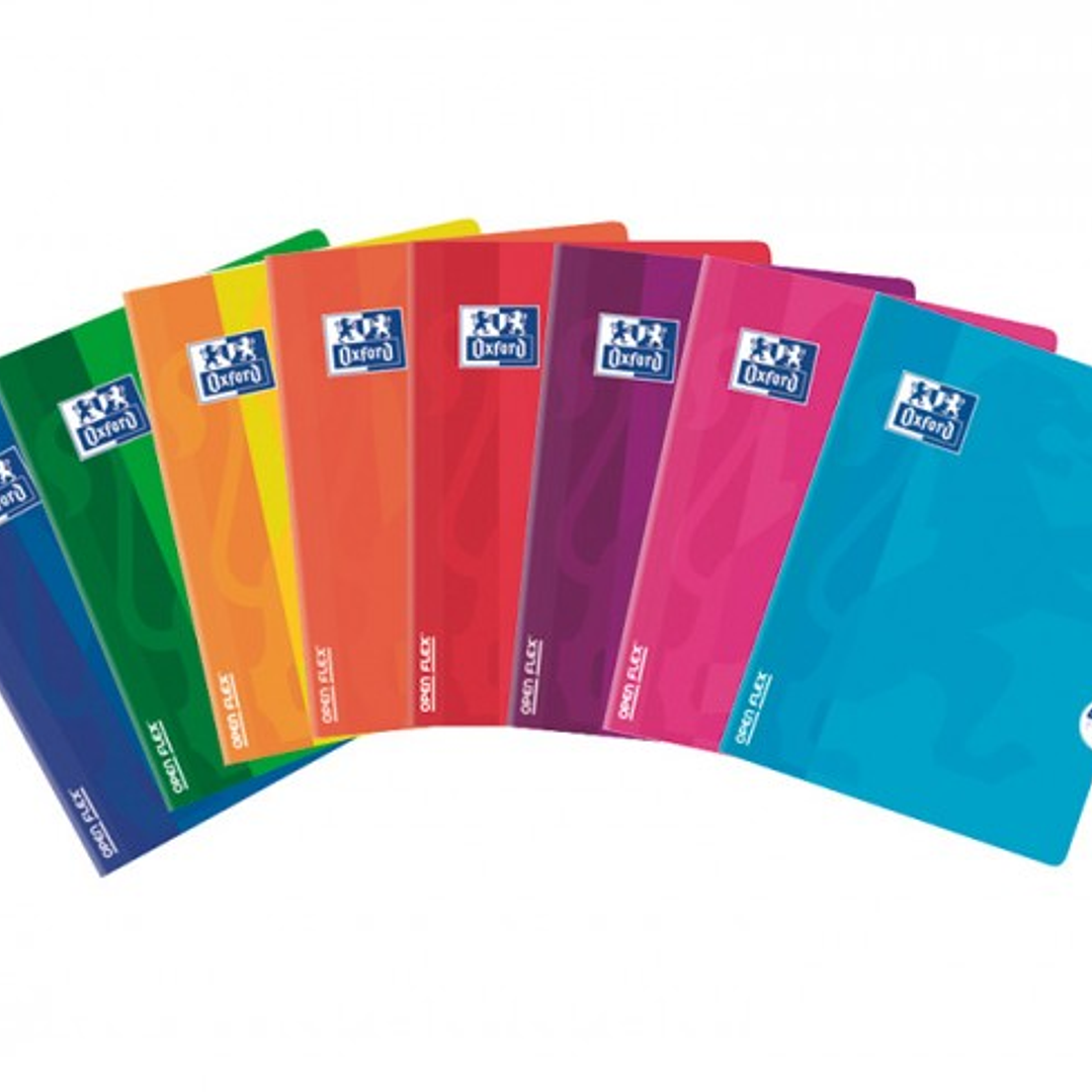 Oxford Openflex Libreta Grapada - Formato A5+ - 48 Hojas Lisas - Anti Traspaso de Tinta - Colores Surtidos 1