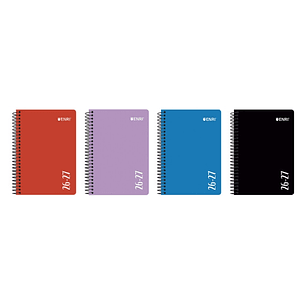 Enri Agenda Escolar con Espiral - Catalan - Tapa de Plastico - Formato Cuartilla - Semana Vista - Colores Surtidos