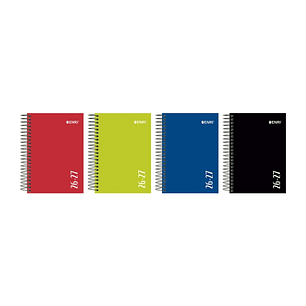 Enri Agenda Escolar con Espiral - Castellano - Tapa Extradura - Formato Octavo - Dia Pagina - Acabado Brillante - Colores Surtidos