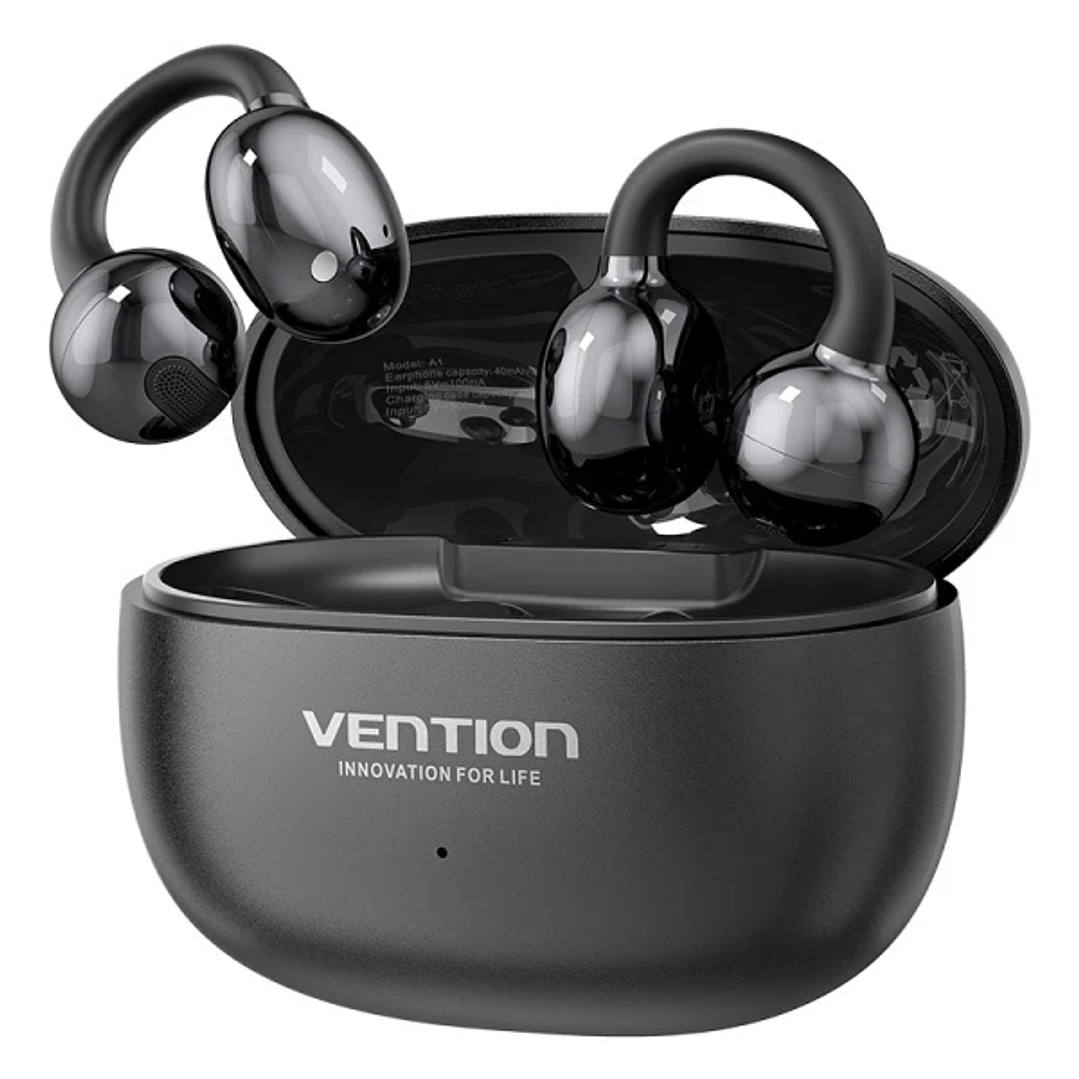 Vention A11 Clip-On Auriculares Intraurales Inalambricos - Bluetooth 6.0 - Alcance 10m - Estuche con Bateria de 400mAh - Color Negro 1