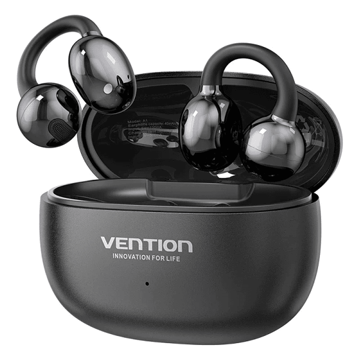 Vention A11 Clip-On Auriculares Intraurales Inalambricos - Bluetooth 6.0 - Alcance 10m - Estuche con Bateria de 400mAh - Color Negro 1