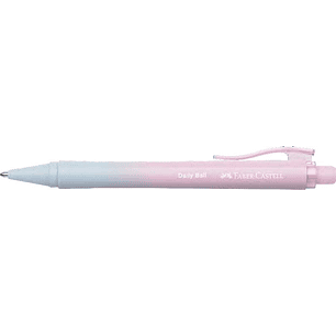 Faber-Castell Daily Ball Flow Edition Blushing Sky Boligrafo Retractil XB - Atractivo Diseño - Tinta Azul Indeleble - Color Rosa/Azul Degradado