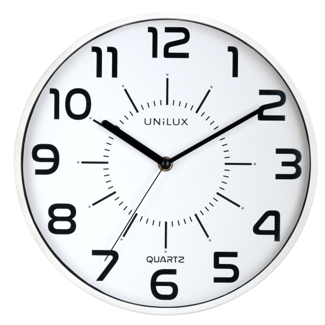 Unilux Unilux Pop Reloj de Pared - Pila Incluida - Numeros Grandes - Mecanismo Silencioso de Cuarzo - Color Blanco 1