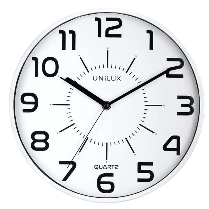 Unilux Unilux Pop Reloj de Pared - Pila Incluida - Numeros Grandes - Mecanismo Silencioso de Cuarzo - Color Blanco 1