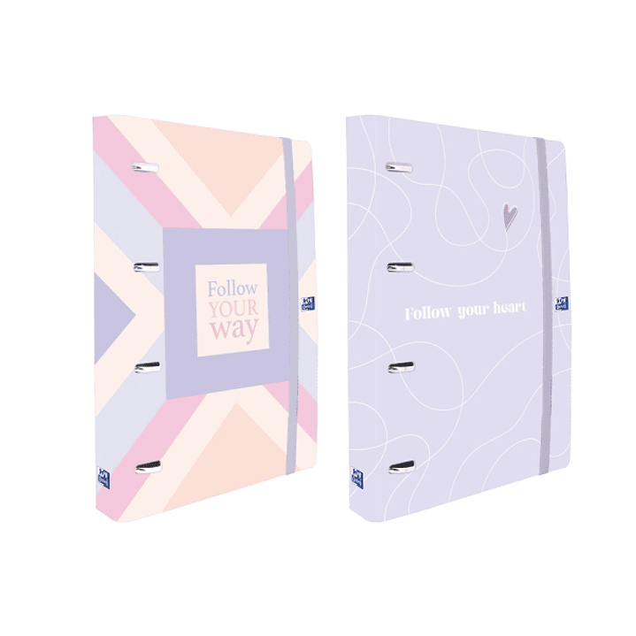 Oxford Europeanbinder Carpeta de Anillas - Pizarra Blanca - Pegatinas Reposicionables - Cierre con Goma - Incluye Recambio de Hojas 5x5mm - Bolsillo I 1