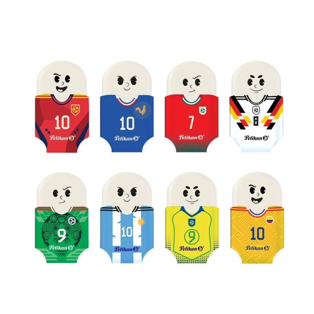 Pelikan Squeezy Sports Goma de Borrar - Tematica de la Copa Mundial de la Fifa 2026 - Colores Surtidos 1