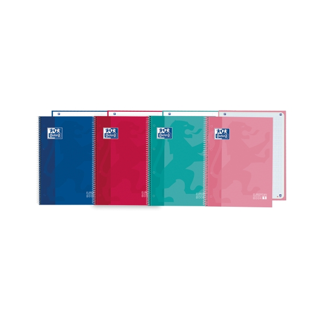 Oxford Cuaderno de Espiral - Formato A5+ - 80 Hojas - Cuadricula 5x5mm - Tapa Extradura - Digitalizacion de Textos con App - Colores Surtidos 1