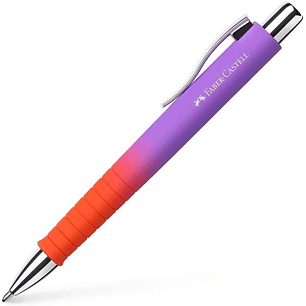 Faber-Castell Poly Ball Flow Edition Punchy Melon Boligrafo Retractil XB - Forma Triangular Ergonomica - Suave al Tacto - Color Lila/Rojo Degradado