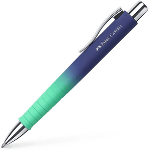 Faber-Castell Poly Ball Flow Edition Buzzing Blue Boligrafo Retractil XB - Forma Triangular Ergonomica - Suave al Tacto - Color Azul/Turquesa Degradad