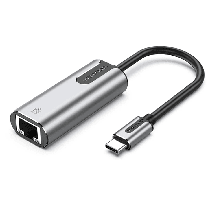 Vention Conversor USB-C a Ethernet - Cable de 15cm - Velocidad hasta 1Gbps - Carcasa de Aluminio - Color Gris 1