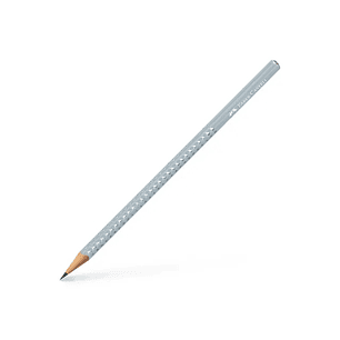 Faber-Castell Sparkle Aurora Lapiz Triangular de Grafito B - Mina Resistente a la Rotura - Con Cabelilla Plateada - Color del Cuerpo Azul Helado