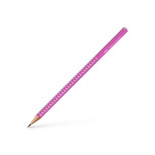 Faber-Castell Sparkle Aurora Lapiz Triangular de Grafito B - Mina Resistente a la Rotura - Con Cabelilla Plateada - Color del Cuerpo Fucsia