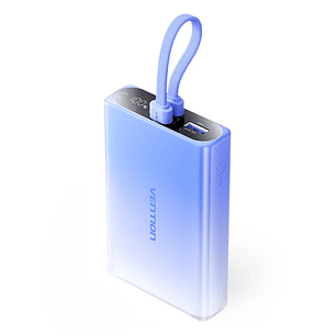 Vention Powerbank de 10000mAh - Potencia de Salida hasta 22.5W - USB-A - USB-C - Pantalla - Linterna LED Integrada - Apto para Viajes Aereos - 108x68x