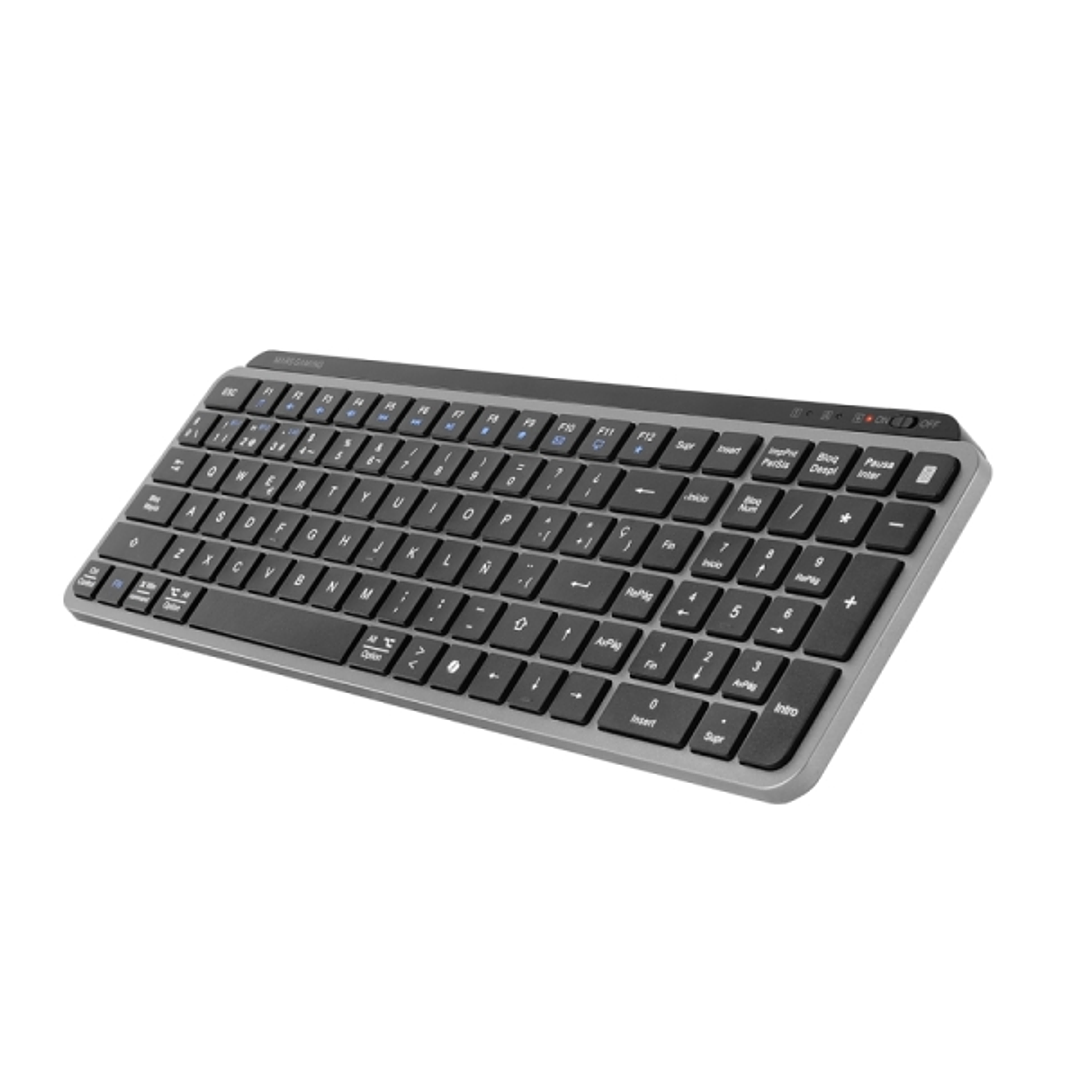 Mars Gaming MK-SILENKEYS Teclado Completo Inalambrico - Bluetooth - Disposicion QWERTY ES - 720mAh - Teclas Silenciosas de Perfil Bajo - Accesos Direc 1
