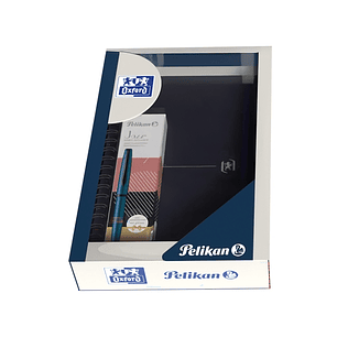 Oxford Pack Escolar con Cuaderno de Espiral Identity B5 - Boligrafo de Metal Jazz Noble - Tapa Extradura - Punteado - Digitalizacion de Notas con App 