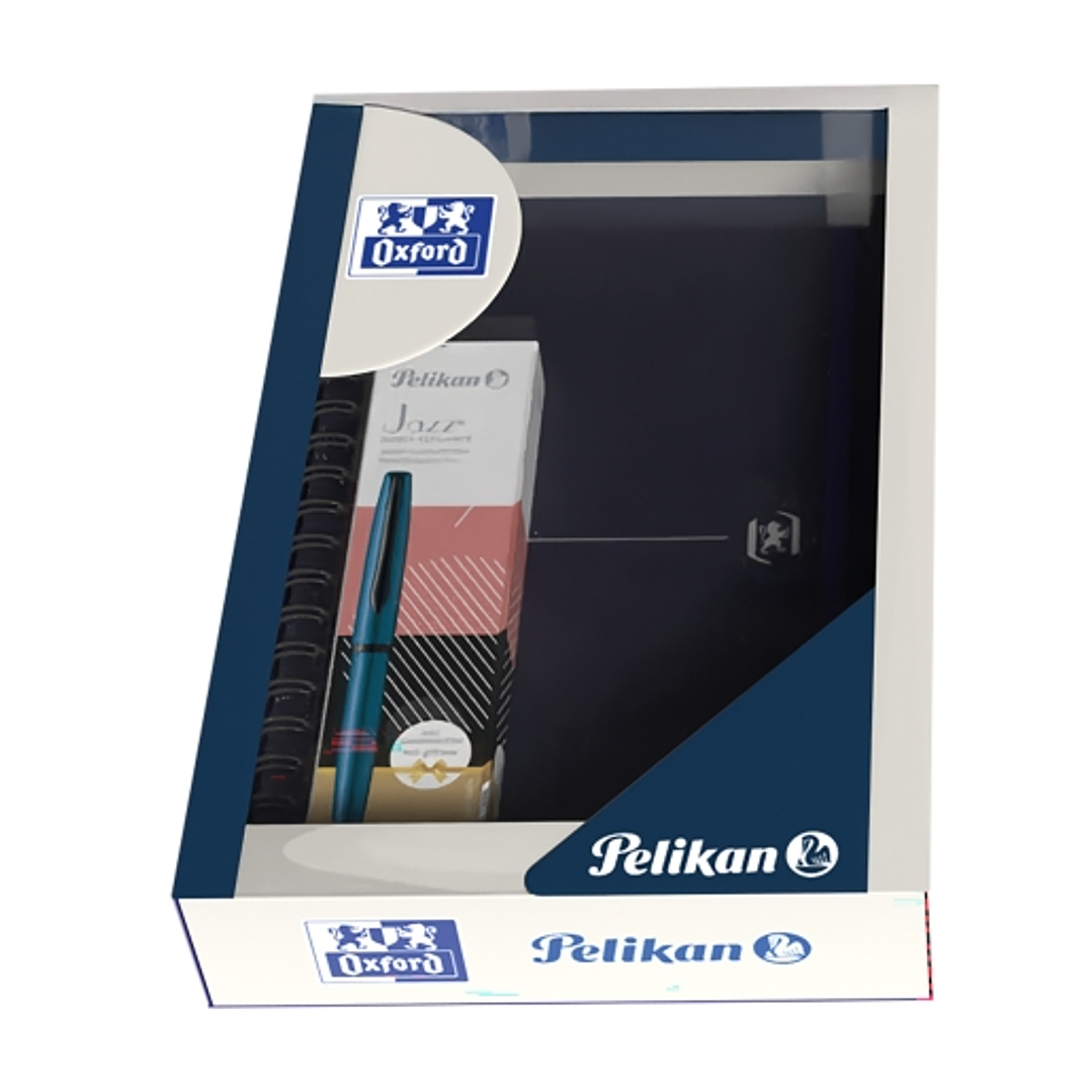 Oxford Pack Escolar con Cuaderno de Espiral Identity B5 - Boligrafo de Metal Jazz Noble - Tapa Extradura - Punteado - Digitalizacion de Notas con App  1