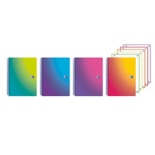 Oxford Cuaderno de Espiral - Formato A4+ - 120 Hojas - Cuadricula 5x5mm - Tapa de Plastico - Anti Traspaso de Tinta - Digitalizacion de Textos con App