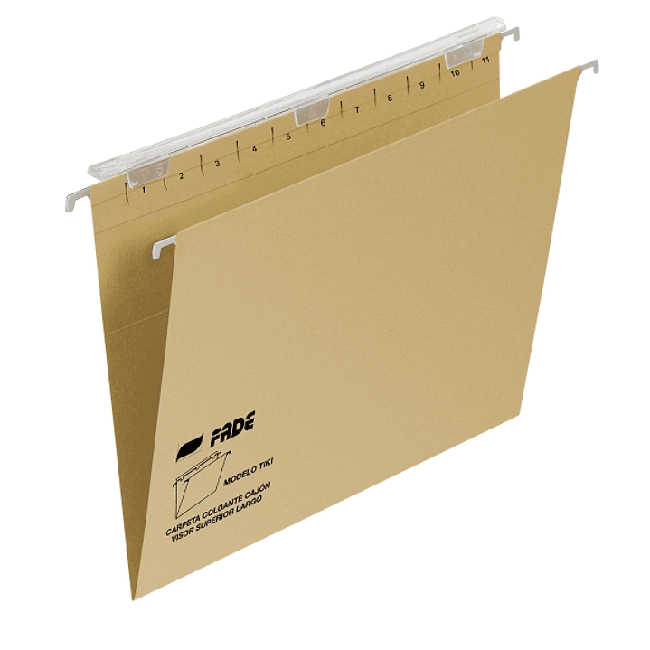 Fade Tiki Carpeta Colgante - Formato A4 - Lomo en V - Visor con Efecto Lupa - Varilla Metalica - Cartulina de 220g - Certificado Ecologico Blue Angel  1