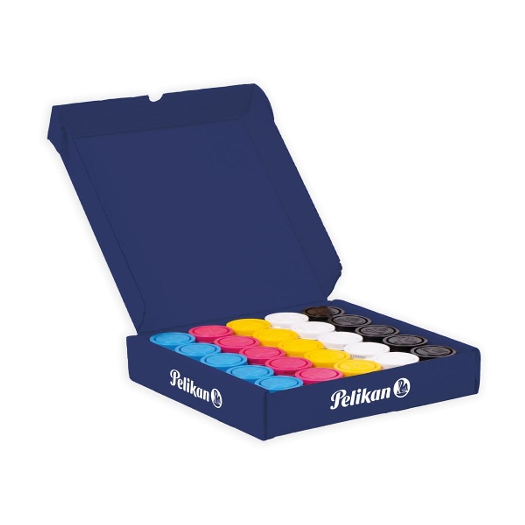 Pelikan Pack de 25 Temperas - 40ml - Consistencia Cremosa - Acabado Opaco y Aterciopelado - 5 Colores Surtidos 1