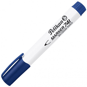 Pelikan 741F Rotulador para Pizarra Blanca - Punta de 2mm - Capuchon Antisecado - Borrable en Seco - Color Azul
