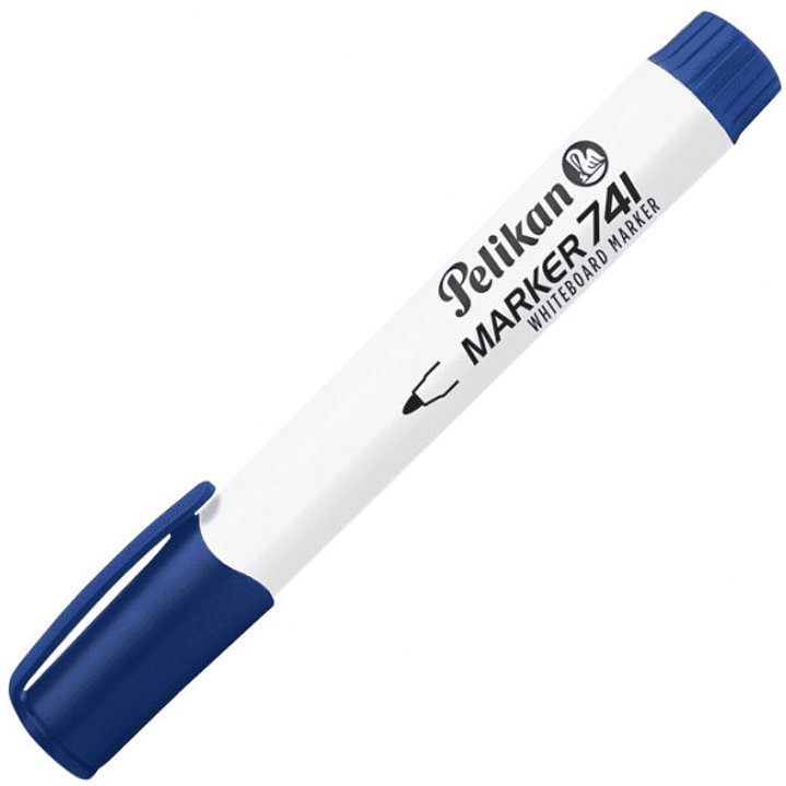 Pelikan 741F Rotulador para Pizarra Blanca - Punta de 2mm - Capuchon Antisecado - Borrable en Seco - Color Azul 1
