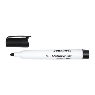 Pelikan 741F Rotulador para Pizarra Blanca - Punta de 2mm - Capuchon Antisecado - Borrable en Seco - Color Negro