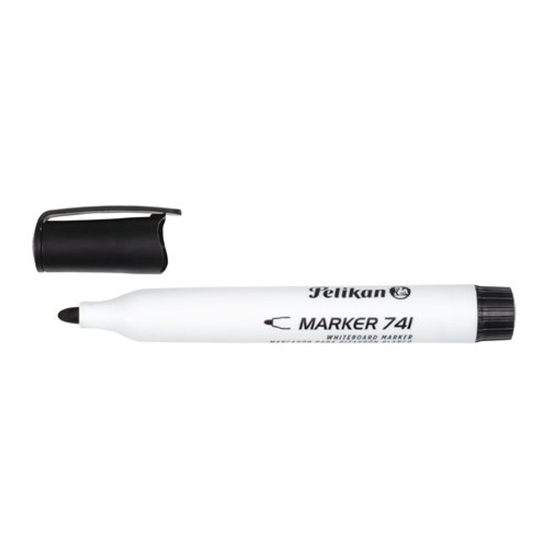 Pelikan 741F Rotulador para Pizarra Blanca - Punta de 2mm - Capuchon Antisecado - Borrable en Seco - Color Negro 1