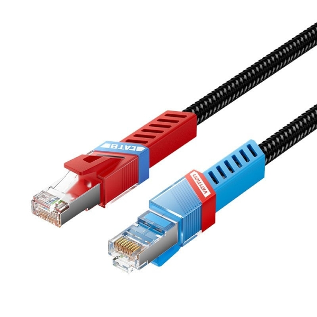 Vention Cable de Red Cat.8 SFTP - Longitud 2m - Velocidad hasta 40Gbps - 26AWG - Color Rojo y Azul 1