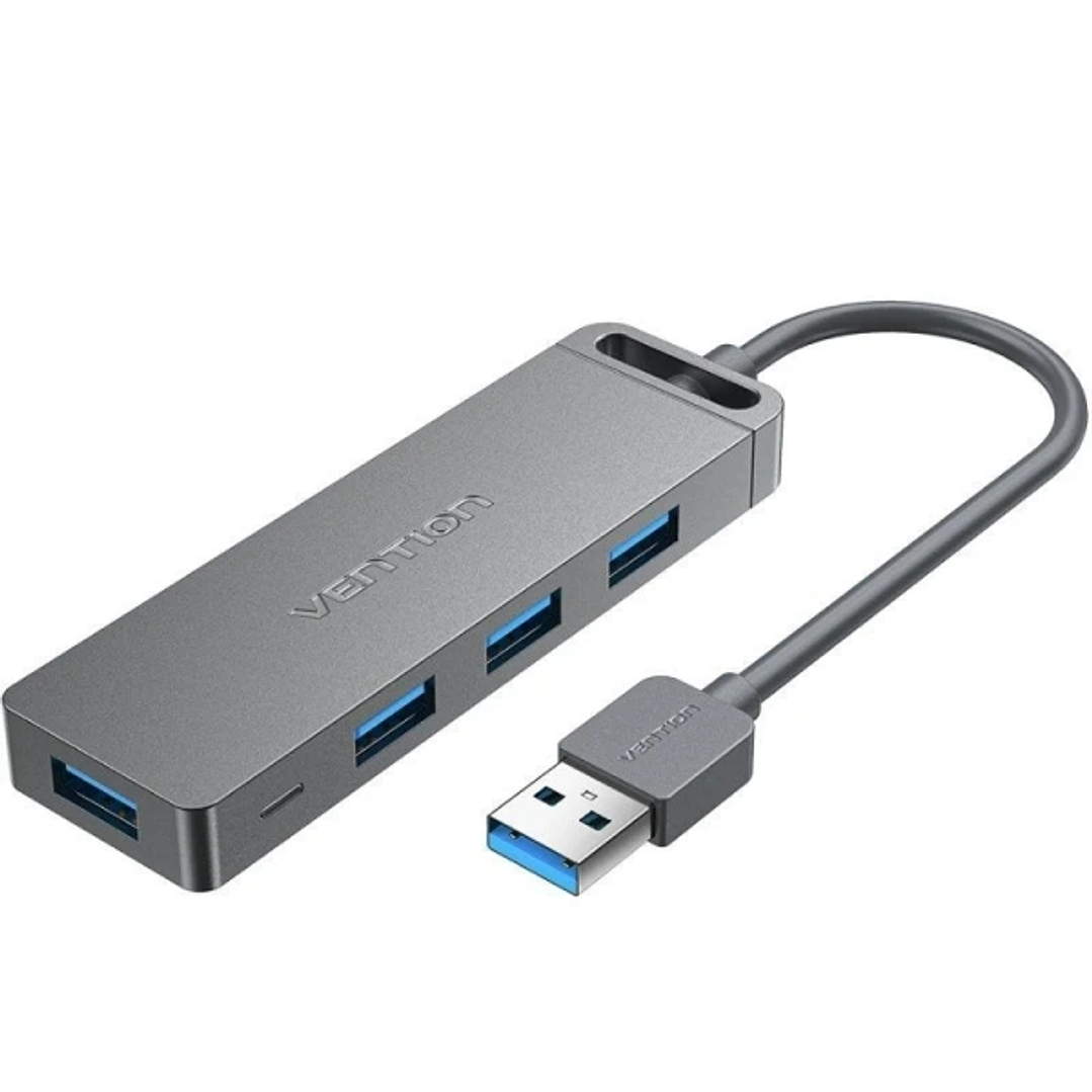 Vention Hub USB 5 en 1 - 4xUSB-A - Micro-USB - Cable USB-A - Velocidad hasta 5Gbps - Color Gris 1