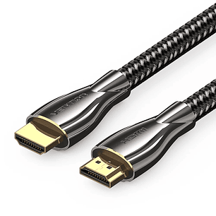 Vention Cable HDMI 2.0 - Resolucion 4K - ARC - Longitud 2m - Conectores Chapados en Oro - Chaqueta Trenzada de Algodon y PVC - Color Negro