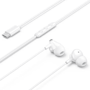 Vention Echo Lite Auriculares Intraurales con Cable de 1.2m - USB-C - Microfono Integrado - Altavoz de 12mm - Color Blanco