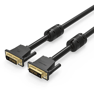 Vention Cable DVI-D - Compatible con Resoluciones 2K - Longitud 3m - PVC - Conectores Chapados en Oro - Color Negro
